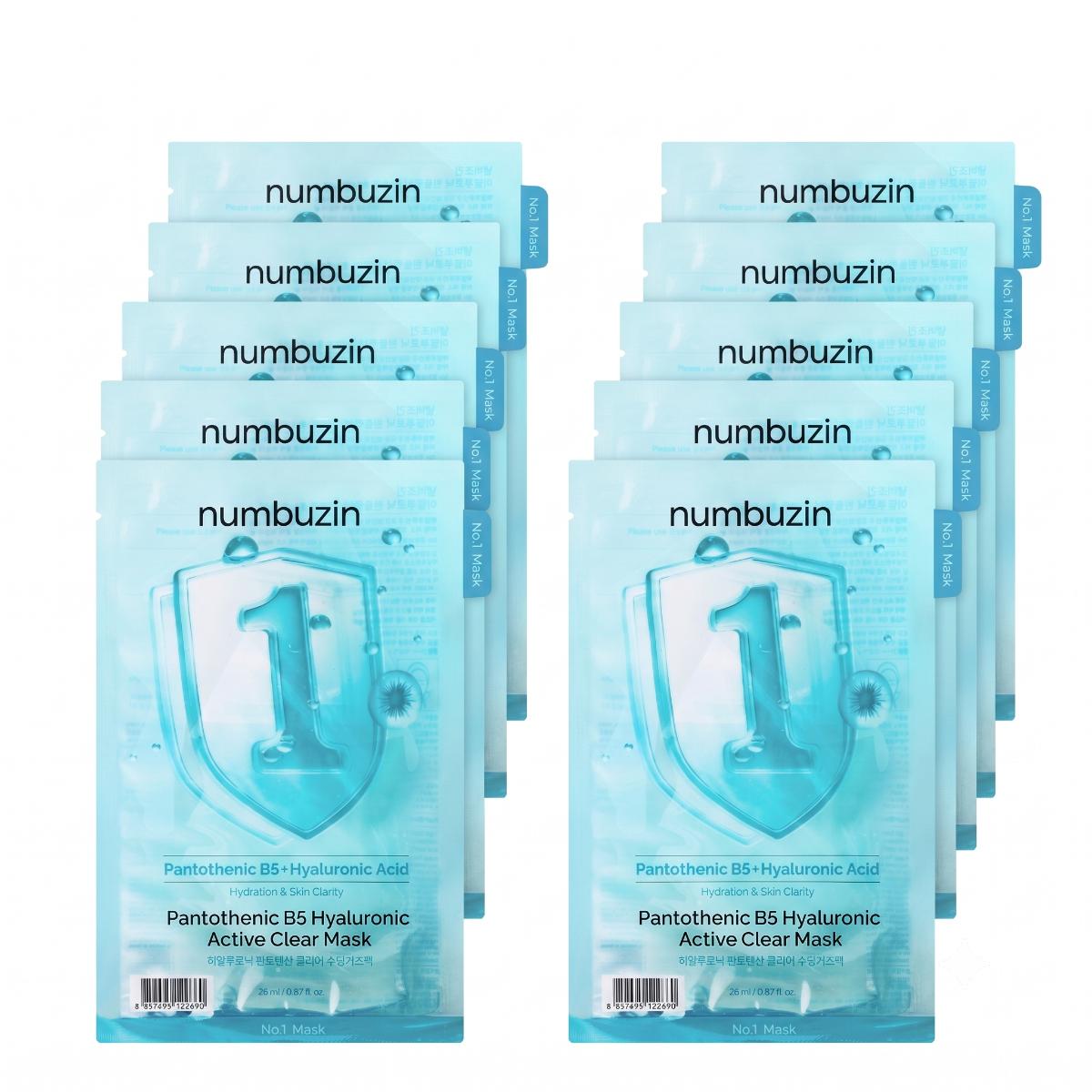 numbuzin No.1 Pantothenic B5 Hyaluronic Active Clear Mask 10 Sheets